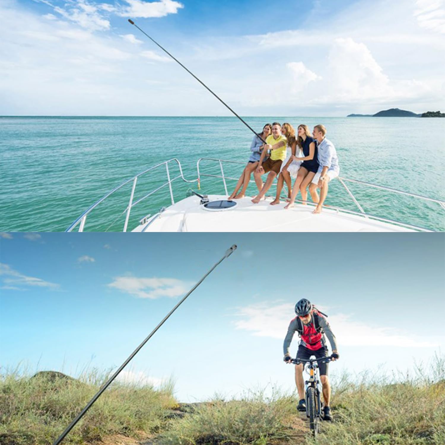 Motion Camera Selfie Stick 3 m, przedłużony kijek do selfie z włókna węglowego, wysuwany pająk, lekki kijek z włókna węglowego do fotografii, do X3, ONE RS, do GO 2, do ONE X2, ONE R, ONE X (złoty)