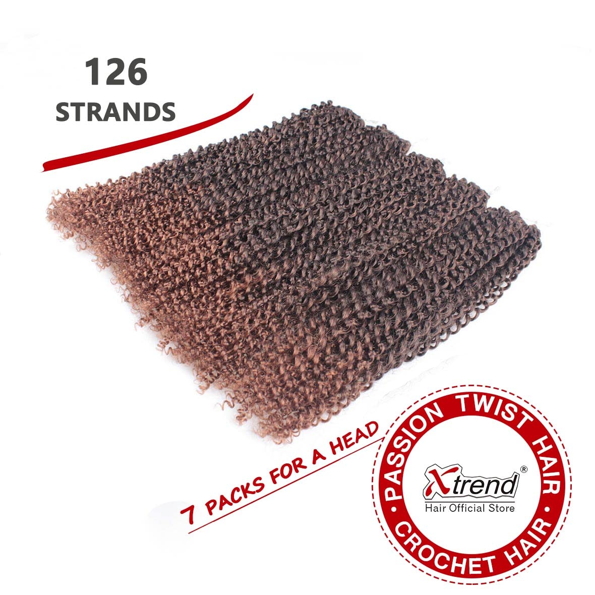 Xtrend 24 pouces Passion Twist Hair Ombre 7 Packs Water Wave Crochet Hair pour Long Passion Twist Crochet Hair Long Bohème Tressage Extensions de cheveux 18 brins/pack T30#