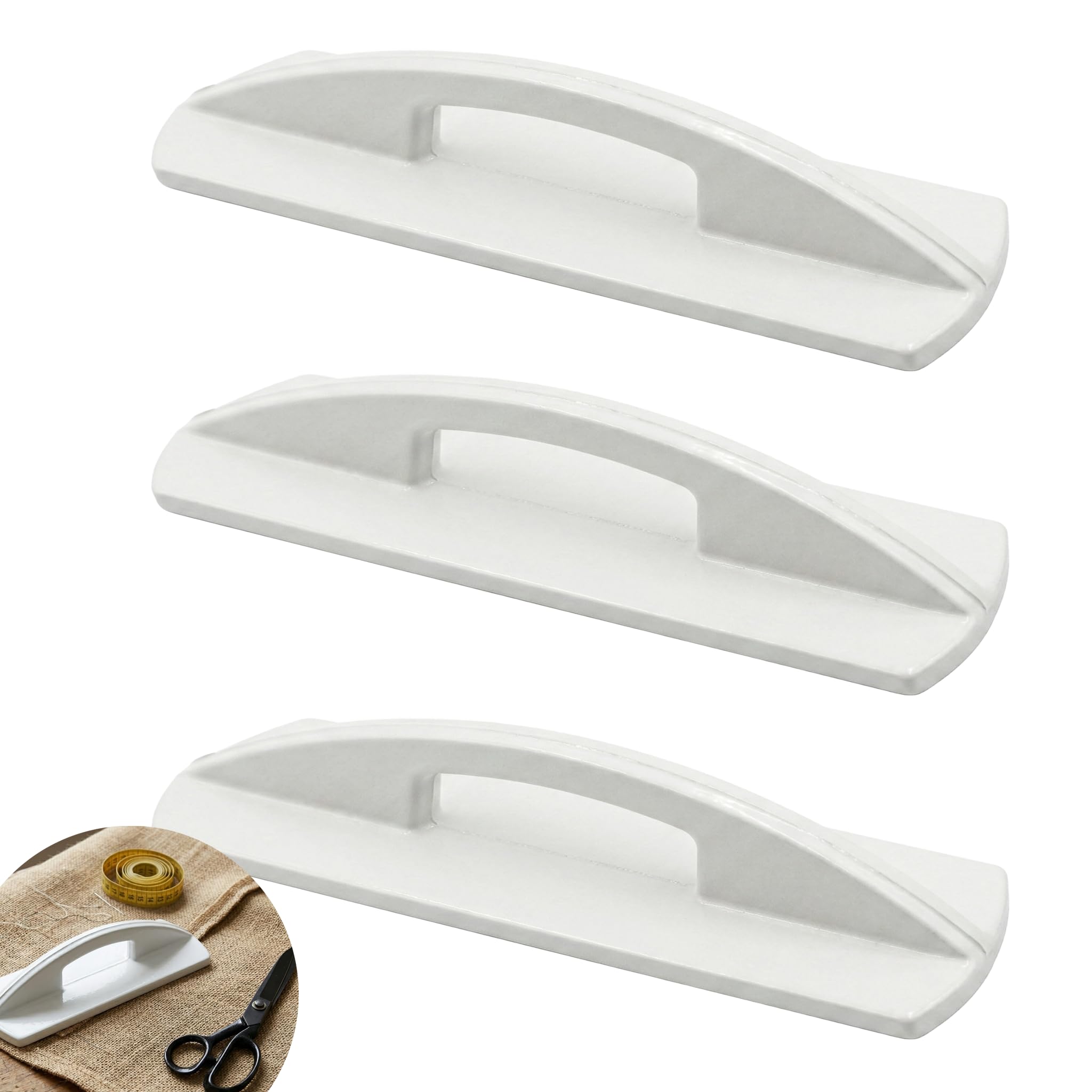 3 Stück Mustergewichte, robuste Nähgewichte für Stoff, sicheres Schneiden und Schneidern, weißes Stoffgewicht-Set