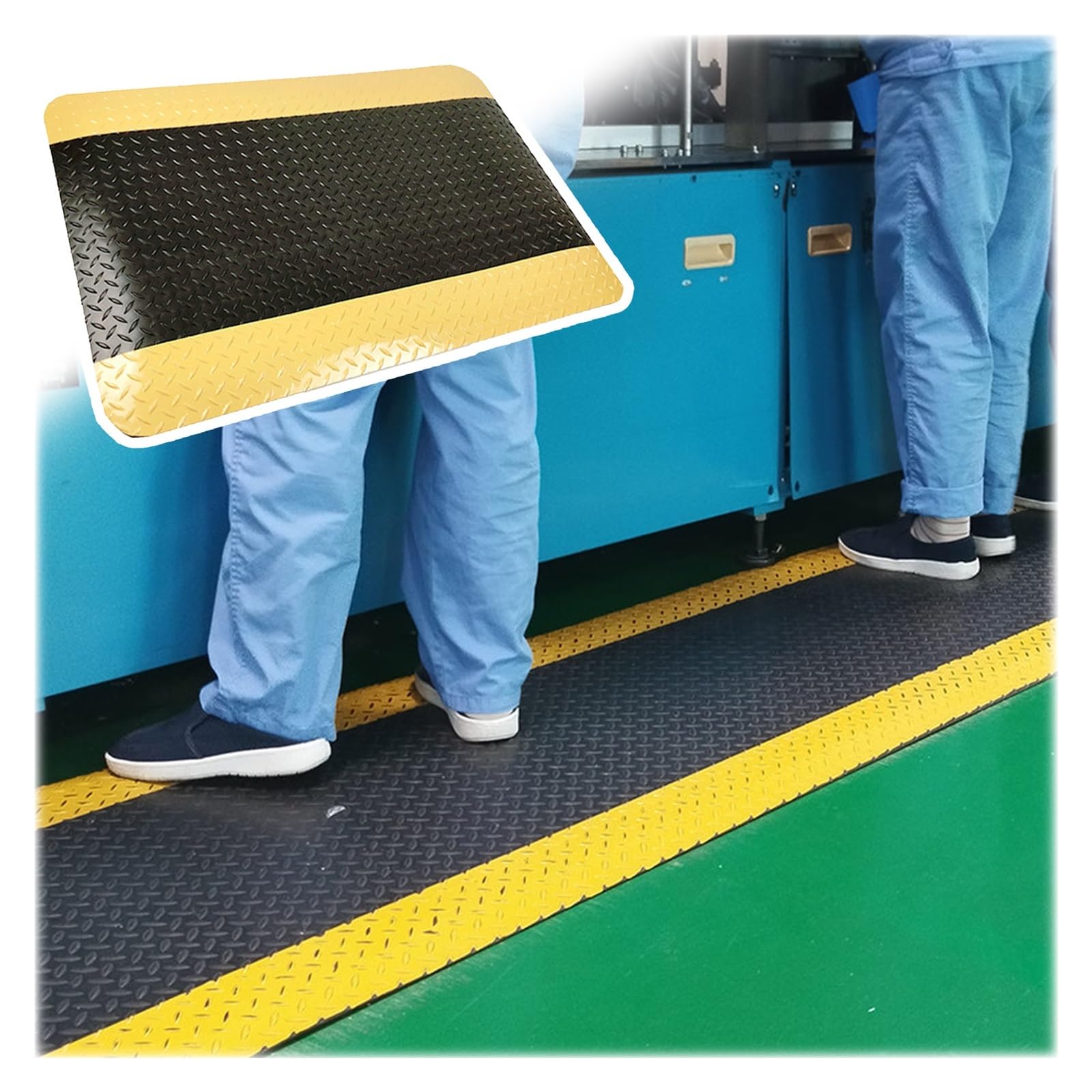 AMUFJJ Tappeto Antifatiga Tappetino da Scrivania in Piedi Anti-affaticamento Ergonomico, Cuscino per Tappetini Industriali sul Posto di Lavoro/Magazzini, Sala Attrezzi(28x44x(1 1/5)"/70x110x3cm)