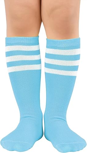 Century Star Calcetines de fútbol para niños, calcetines de tubo hasta la rodilla, calcetines de uniforme para niñas, calcetines deportivos de