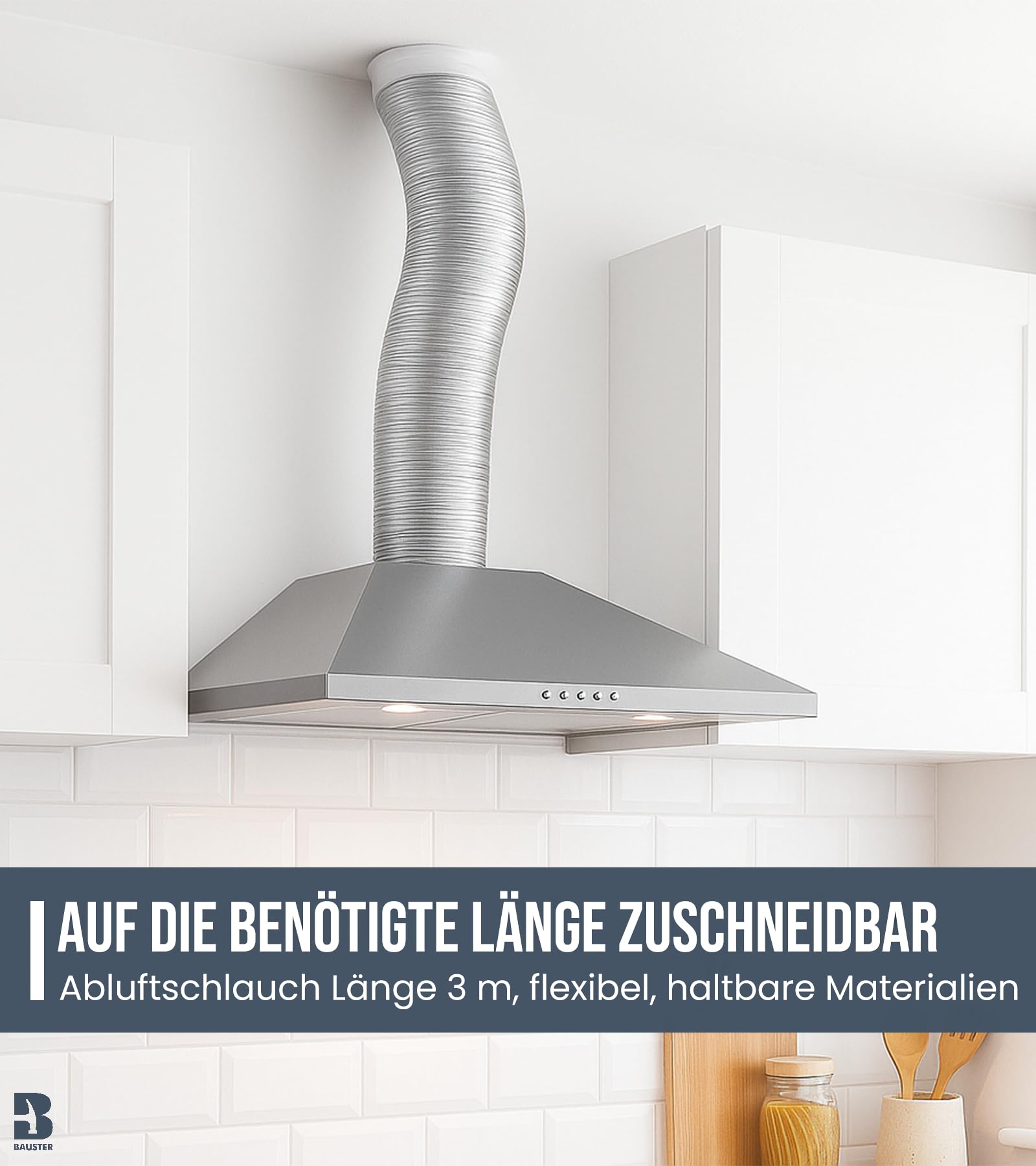 Alu Flexrohr Ø 140mm Länge 3m Abluftschlauch Klimaanlage Wellrohr Lüftungsschlauch Lüftungsrohr Trockner, Ofen Hitze Korrusionsbeständig