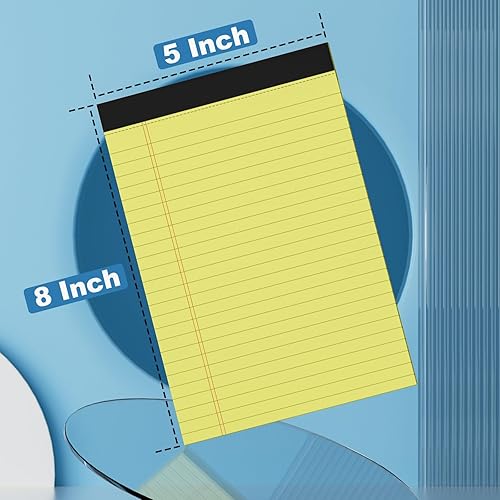 Miniatura 2 de Bloc legal pequeño de 5 x 8 pulgadas, paquete de 6 blocs legales amarillos, 30 hojas, bloc de notas con rayas estrechas, bloc de notas de papel