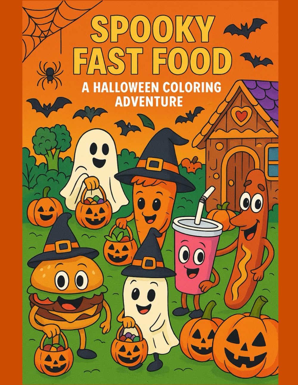 Spooky Fast Food: A Halloween Coloring Adventure: Trick-or-Treat Fun with Haunted Fast Food Friends