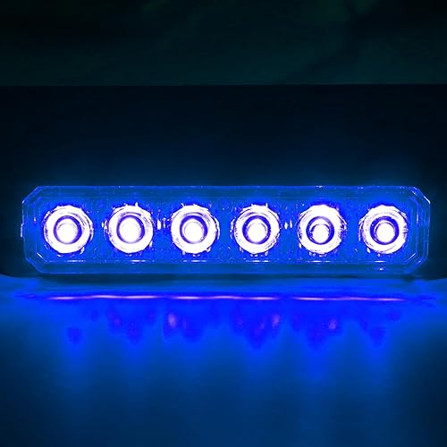 Miniatura 7 de yuksood Luces estroboscópicas para camiones, luces de emergencia para vehículos, luces intermitentes de 6 LED, cabeza de luz de rejilla, para