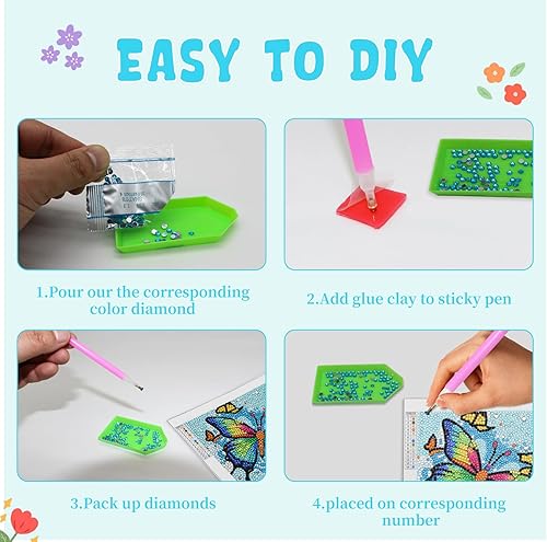 Vista 13 de Libfx Kits de arte de diamantes para niños, 4 piezas de arte de diamantes para niñas, niños, principiantes, artes y manualidades para niños de 8 a