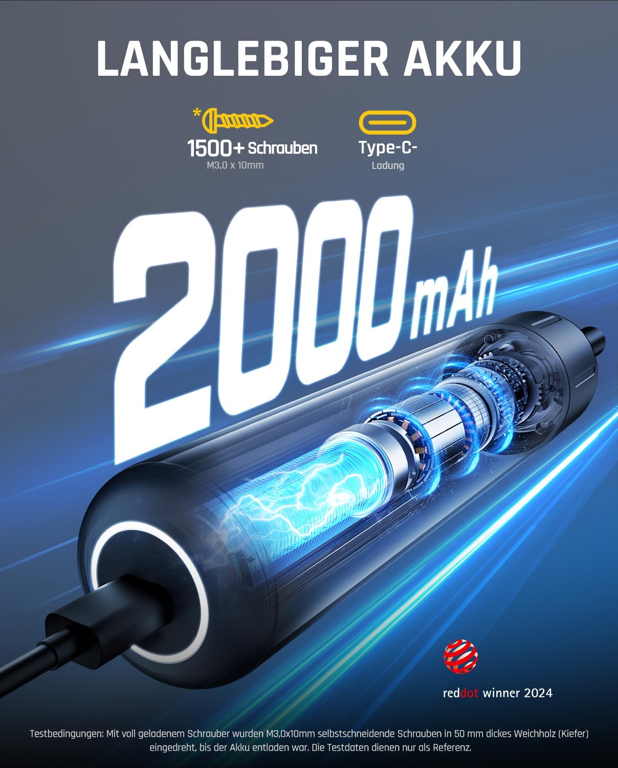 Fanttik S1 Pro 3.7V Magnetische Electric Screwdriver, Leistungsstarkes-Schraubendreher-Set mit 16 Bits, Einstellbare 3 Drehmomente bis zu 6 Nm, 2000-mAh-Akku, Geeignet für die Möbel/Computerreparatur