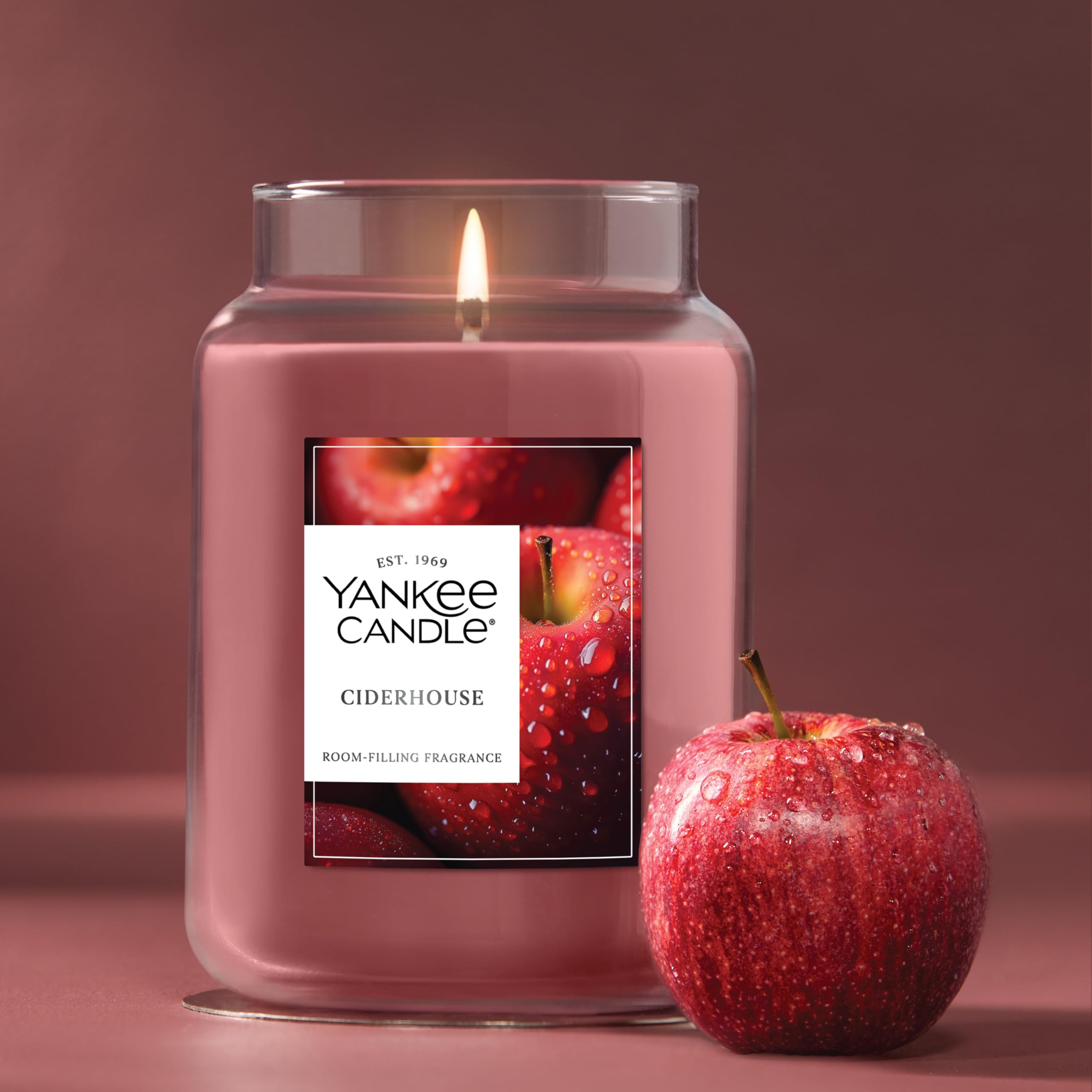 Yankee Candle, Ciderhouse Herbst-Duftkerze, 625 ml, großes Glas mit bis zu 150 Stunden Brenndauer