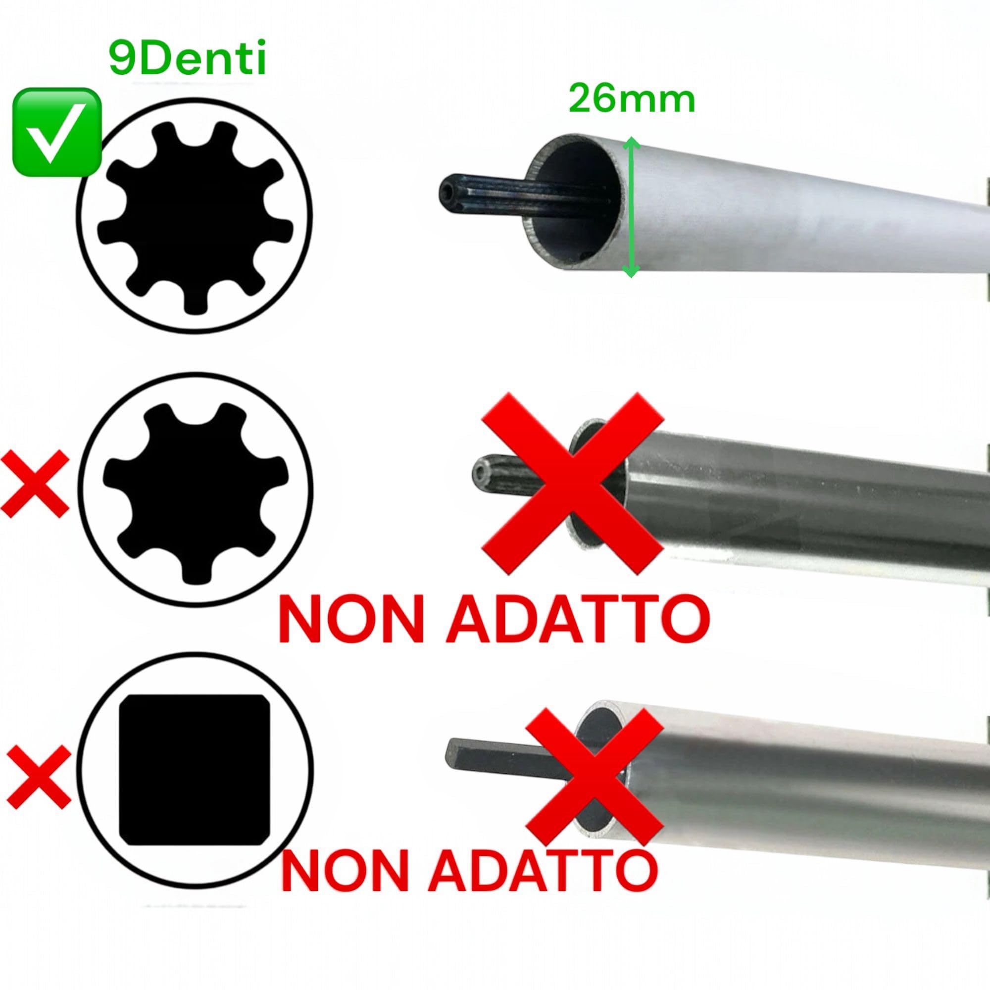 Accessorio Zappe per decespugliatore a scoppio motozappa Gruppo zappette decespugliatore motozappa fresa ingranaggio Zappe 9 denti Ø26 mm
