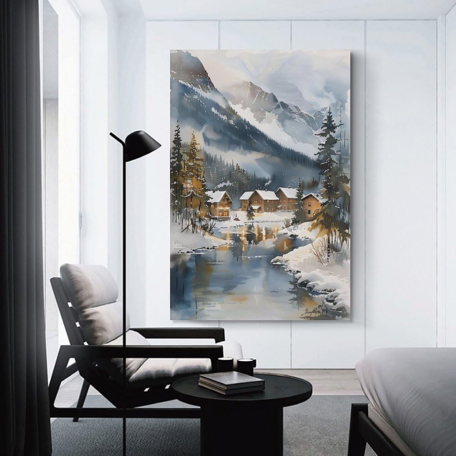 Amazon.com: ZJLAMZ Lapland Watercolor Painting Finland Wall Art