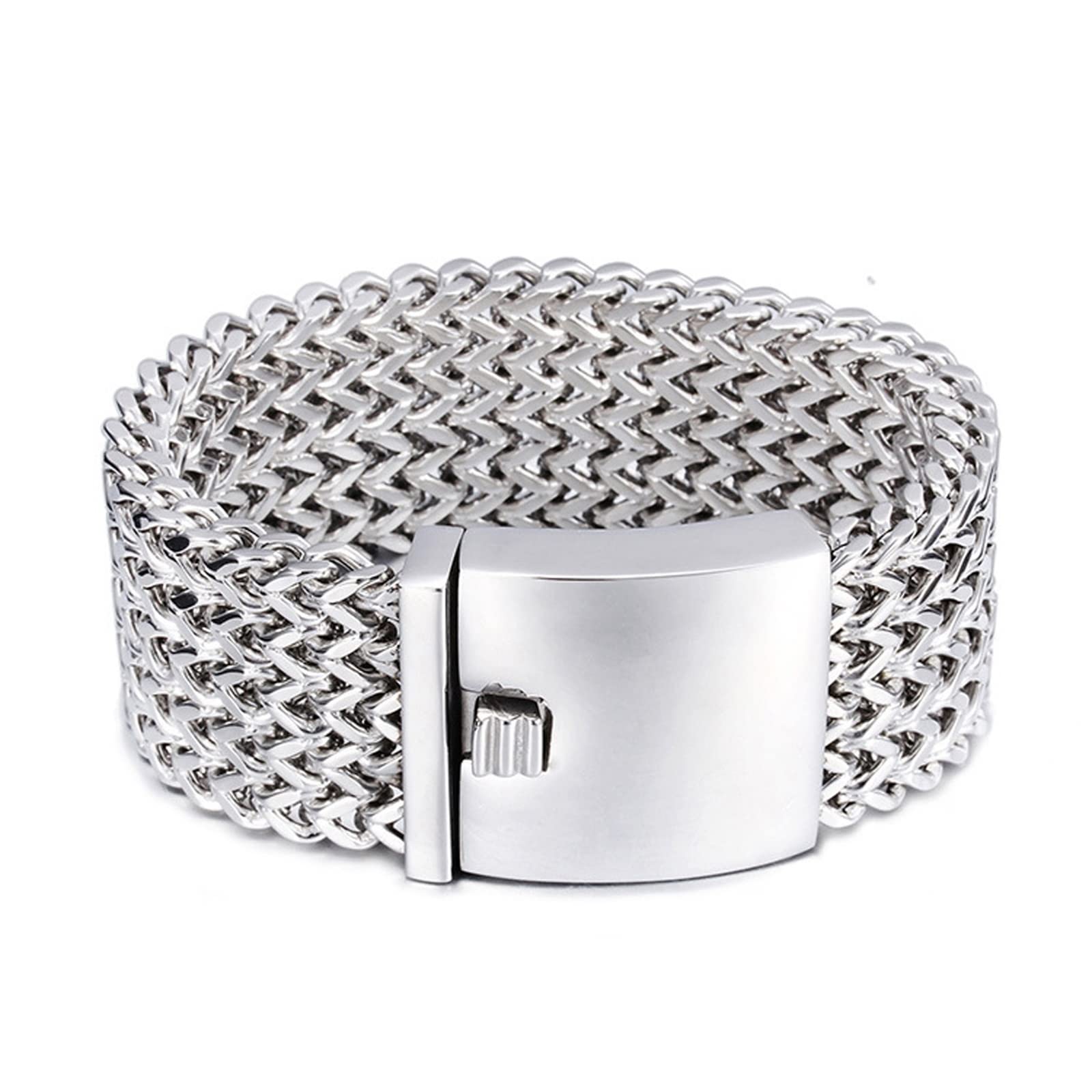 Herren Personalisiert Armband in Edelstahl, Dick Glieder Link Kettenarmband Eco-Verpackung Kleine Geschenke für Männer