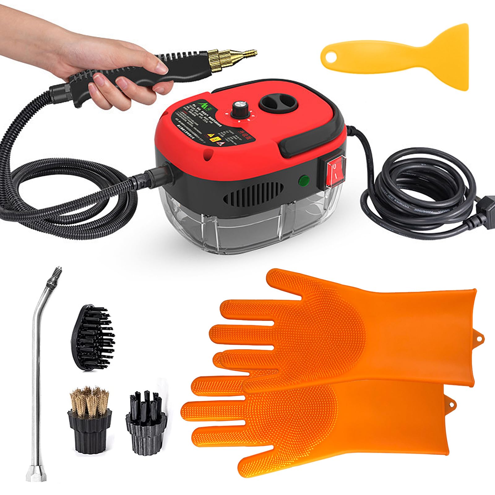 Steam Cleaner 2500W High Pressure Steam Cleaner for Cleaning 1 2L Portable Car Steamer with Brush Heads Gloves