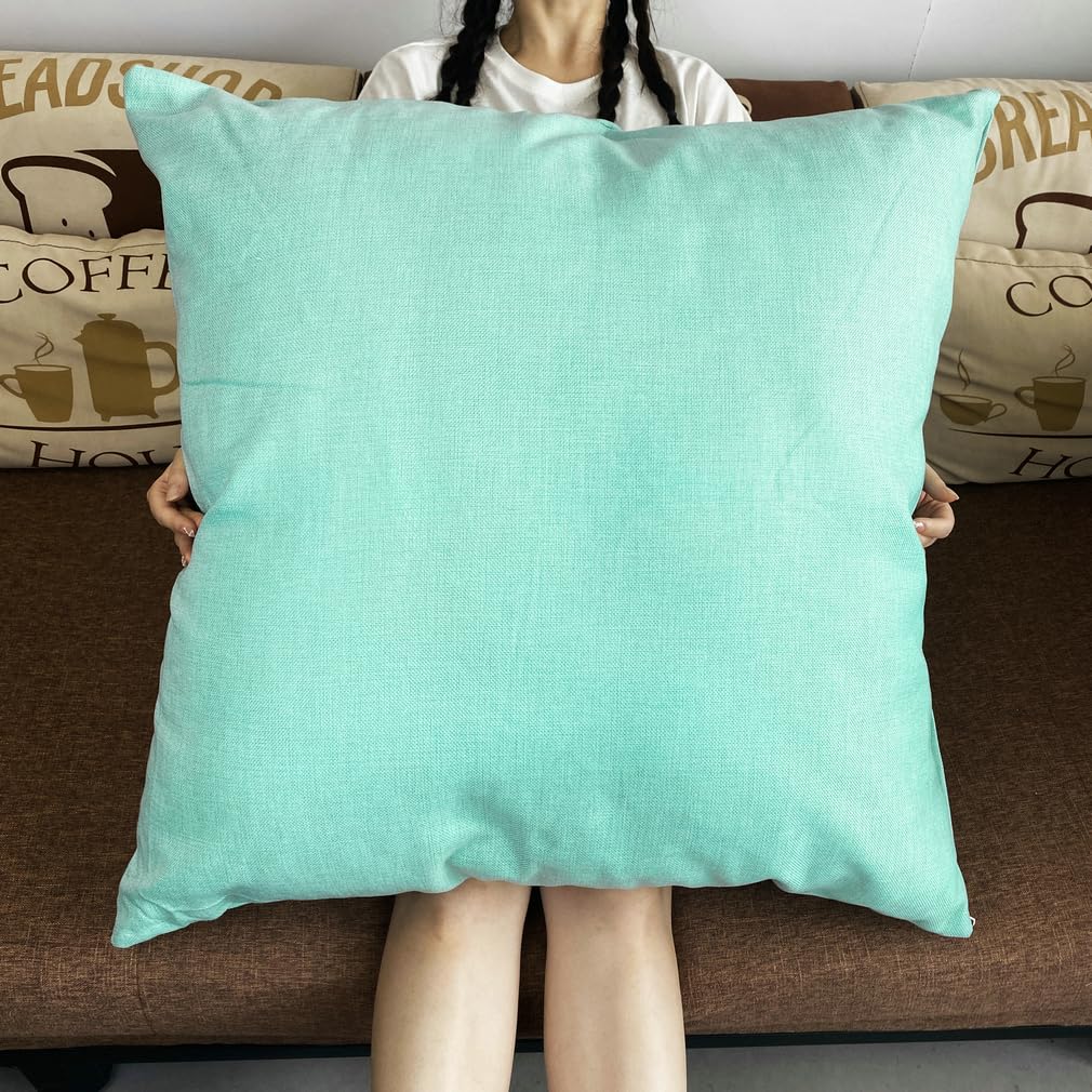 MARAGARBE Big Size Decorative Throw Pillow Covers 30x30 Inch for 32x32 Pillow Insert,Linen Blend Pillow Covers, Solid Color Pillow Covers for Couch