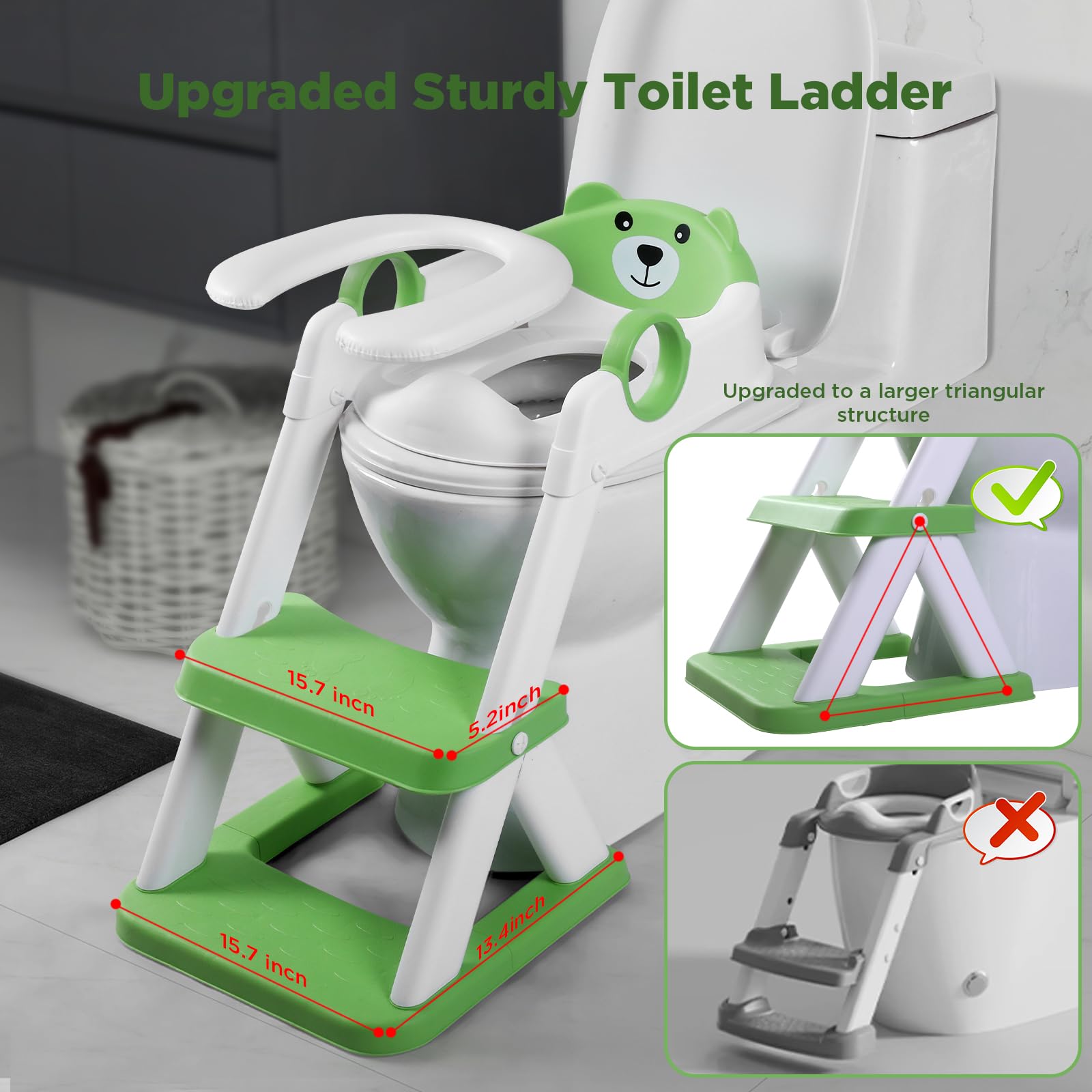 EzyWay Asiento de entrenamiento para orinal con calcomanías de entrenamiento, asiento de inodoro mejorado para niños y niñas, inodoro de entrenamiento 2 en 1 para niños con protector contra