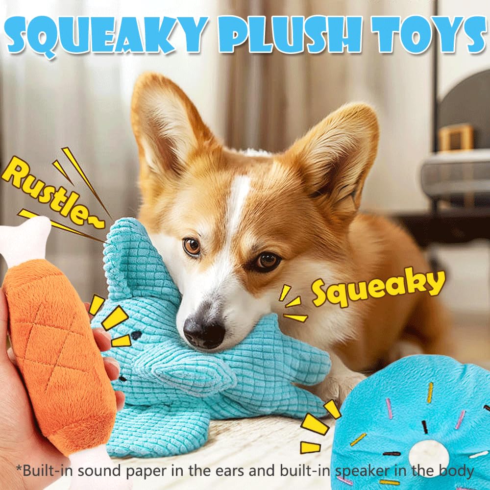 Speedy Panther 7 Pcs Dog Toys for Small Dogs Plush Squeaky Dog Toys, Puppy Chew Teething Toys, Dog Rope Toys Set for Small Medium Dogs - Image 3