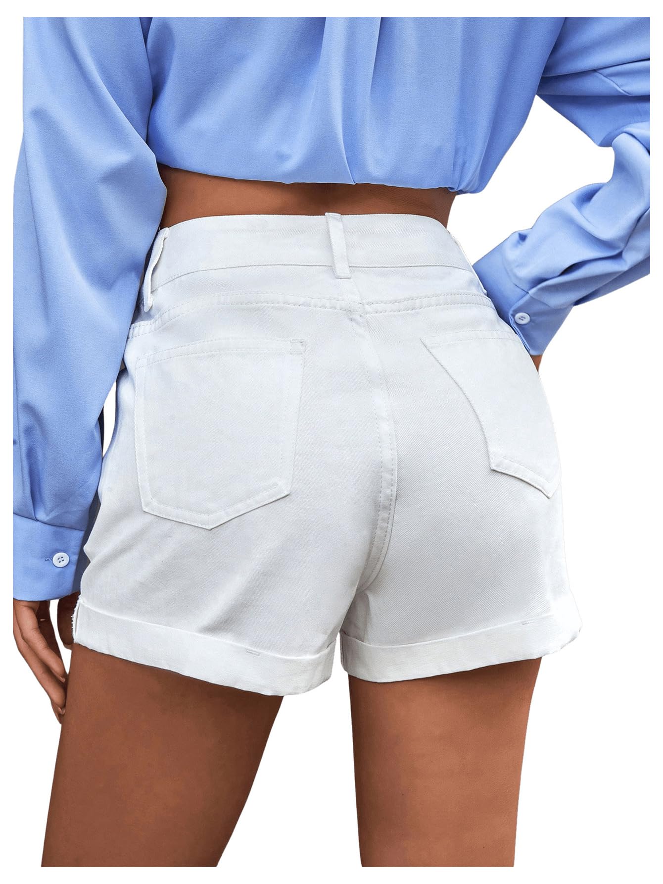 SOLY HUX Short en denim pour femme - Short d'été décontracté - Bermuda décontracté - Short d'été avec poches