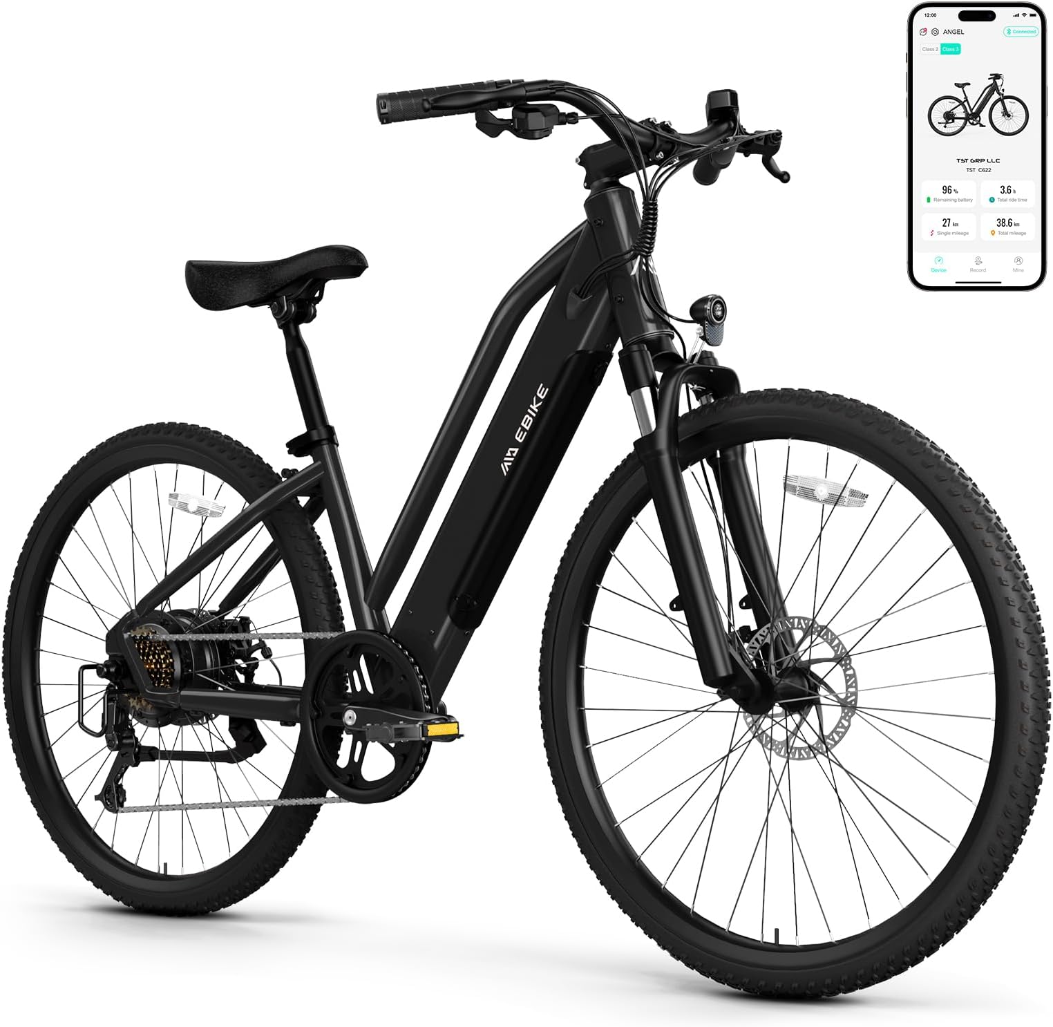 TST Electric Bike for Adults with Peak 1000W/750W Motor, 36V/7.8Ah/10.4Ah Removable Built-in Battery, 25MPH/30MPH 7-Speed City Ebike, 26" Electric Bicycle for Commuter