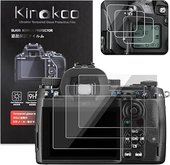 kinokoo Screen Protector for Pentax K-3 Mark III - 0.25mm 9H Hardness Tempered Glass Film for Pentax K3 Mark III Digital Camera with Soft Top Screen Film Bubble-free/Anti-scratch 3 pack