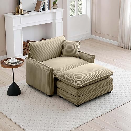 Miniatura 78 de Sofá gris de gran tamaño con una sola nube, sofás seccionales grandes de acento moderno para sala de estar, sofá modular de tela de chenilla, juego