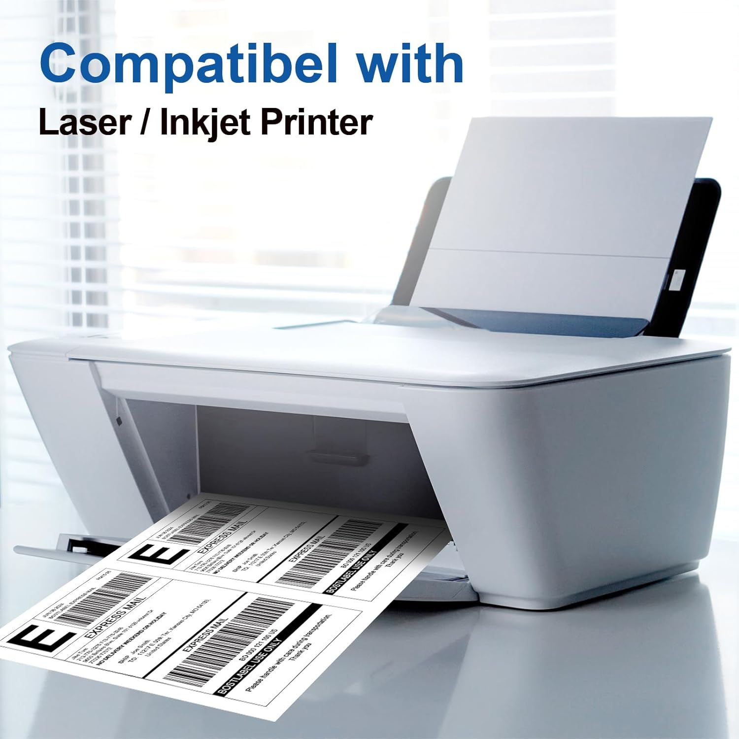 8.5"x5.5" Half Sheet Shipping Labels for Laser & Inkjet Printers, 250 Sheets 500 Pcs Half Page Labels, Self Adhesive Mailing Address Stickers
