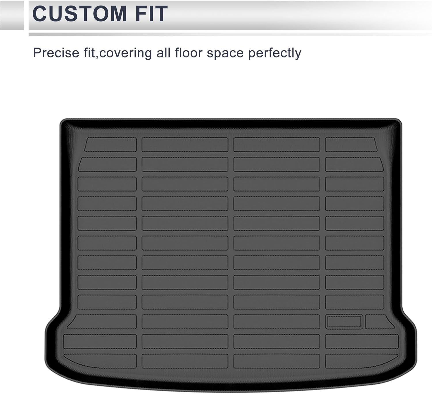 Rear Cargo Liner Rear Trunk Mat for Mazda 3 Hatchback 2019-2025 Anti-Slip Trunk Cargo Luggage Boot Tray Mat TPE 1 Pc Long Grid Pattern