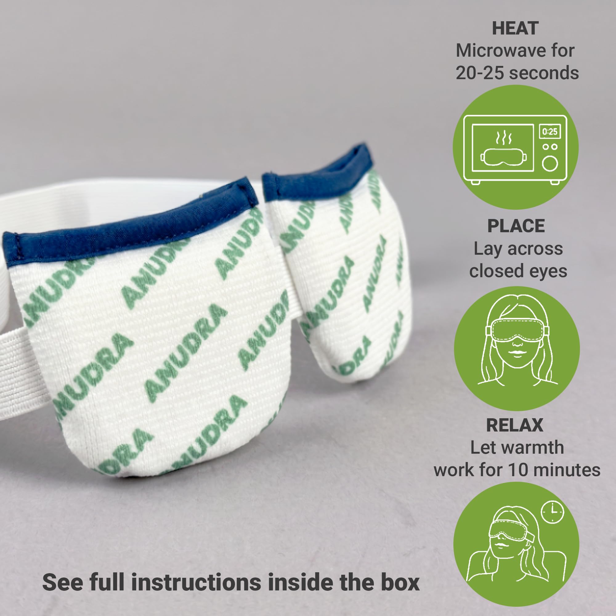 Moist Heat Eye Compress for Dry Eyes — Microwave Activated Warm Eye Mask, Reusable Therapy Pad with Ceramic Beads, Relief for MGD, Styes, Blepharitis & Eye Strain — Amazon image 3