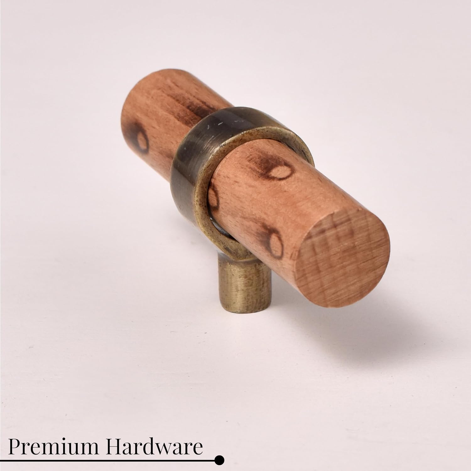 Indian Shelf 6 Pieces Wooden Cabinet Knobs | Boho T Bar Drawer Pulls | Handmade Wood Knobs for Cabinets & Dressers | Rustic Boho Wooden Drawer Handles | Decorative Furniture Pull Set