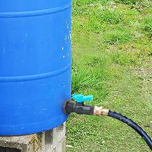 Miniatura 2 de Kit de espita de barril de lluvia con sierra de orificio, incluye cinta de sellado de rosca de válvula de bola de PVC y adaptador roscado macho para