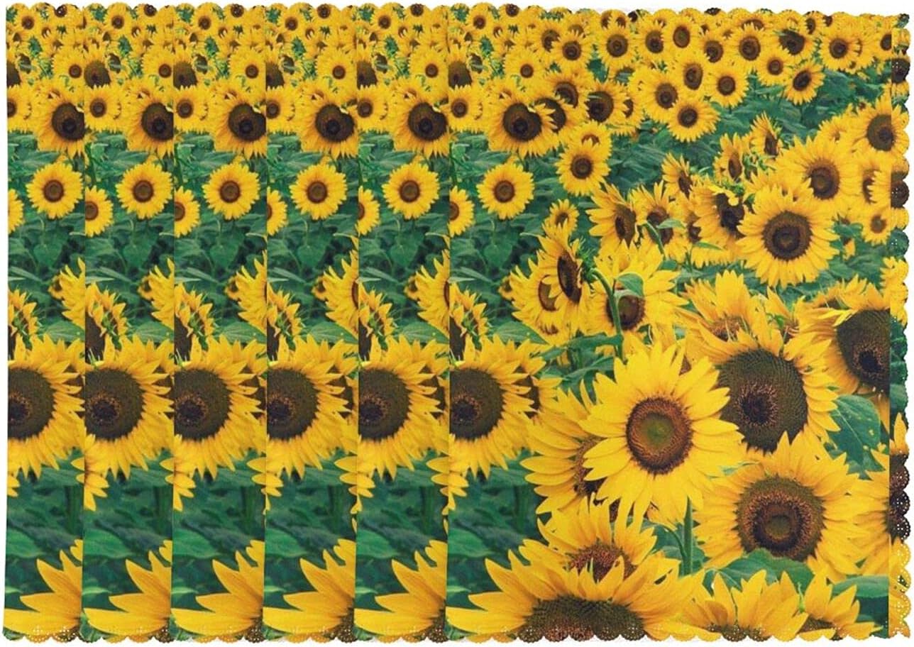 美しいひまわりと木目調プレースマット ダイニングテーブル用 6枚セット 木製ボード 花柄 洗濯可能 12x18インチ ダイニング ホーム キッチン 屋 Bhinternalmedicine Com 美しいひまわりと木目調プレースマット ダイニングテーブル用 6枚セット 木製ボード 花柄 洗濯可能 12x18インチ ダイニング ホーム キッチン 屋 Bhinternalmedicine Com