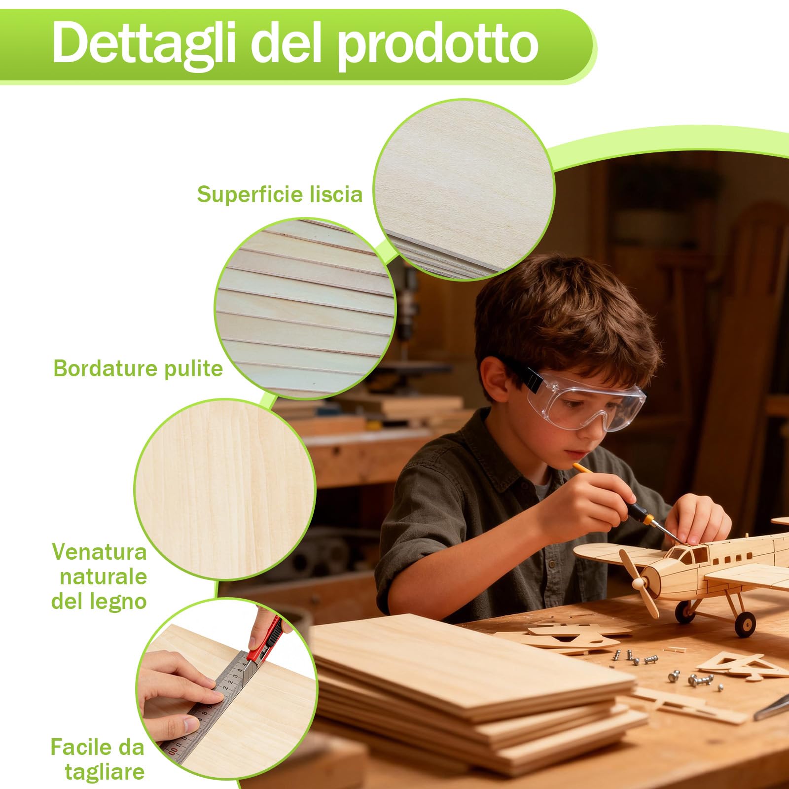 12 Pezzi Foglio Di Compensato Da 3 Mm, Formato A3, Adatto per Lavori Artistici E Artigianali, Lavorazione Del Legno Fai Da Te, Creazione Di Regali, Decorazioni E Pittura (420 X 300 mm X 3 mm)