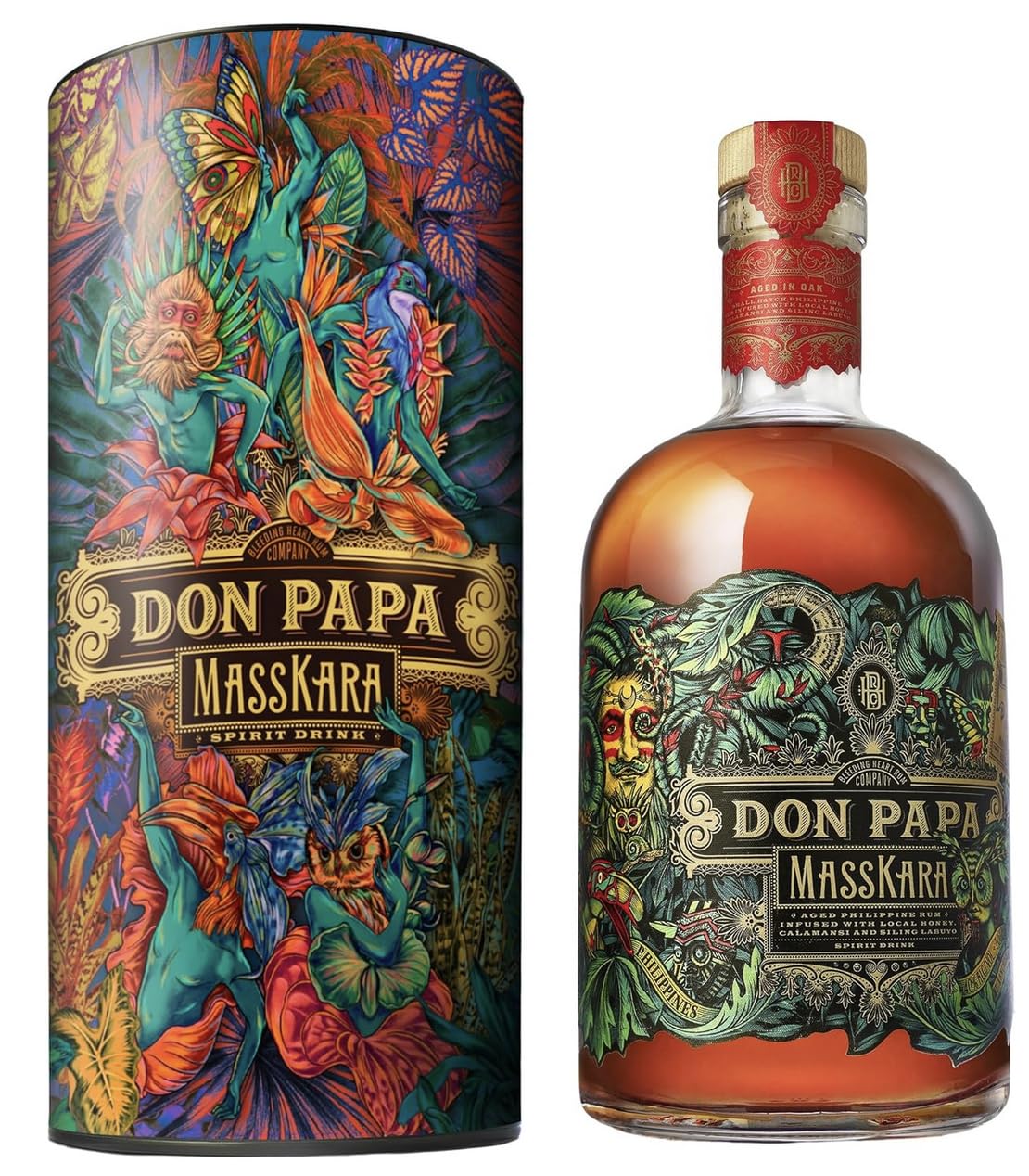 Don Papa MassKara Wild Canister 0,7L (40% Vol.) – Premium Rum aus den Philippinen in Geschenkverpackung von Don Papa Rum