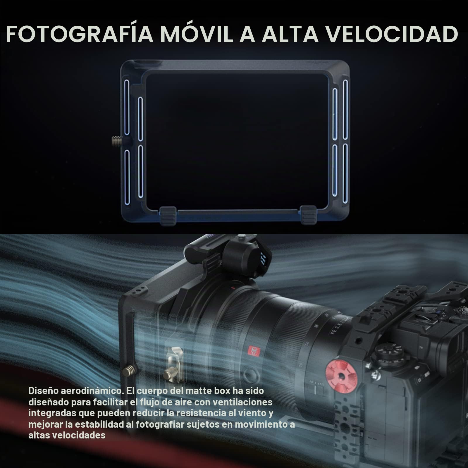 Tilta Matte Box Mirage Caja Mate VND Kit Filtro Circular ND Variable de 95 mm para cámaras DSLR sin Espejo, con Marco de Filtro de 95 mm Adaptador de Motor Nano Nucleus MB-T16-A