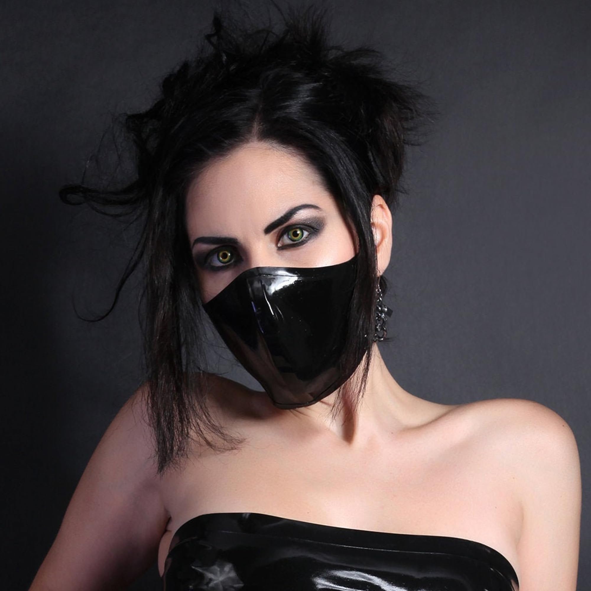 Einstellbare handgefertigte Latex -Gesichtsmaske Black Fashion Waschbar (1PCs)