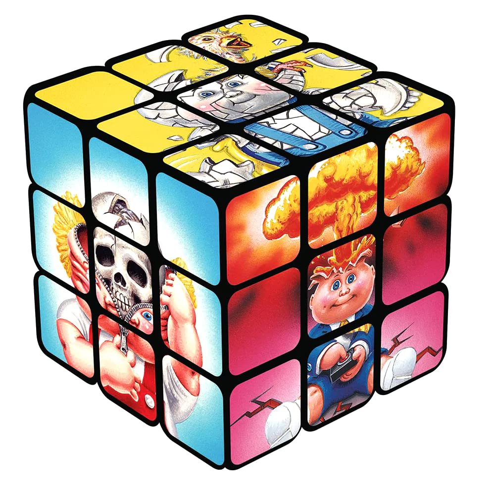 Garbage Pail Kids Rubik's Cube | Collectible Puzzle Cube Featuring Characters - Bony Tony, Buggy Betty, Leaky Lindsay, Adam Bomb, Soft Boiled Sam, and Jay Decay| Officially Licensed 3x3x3 Rubiks Cube
