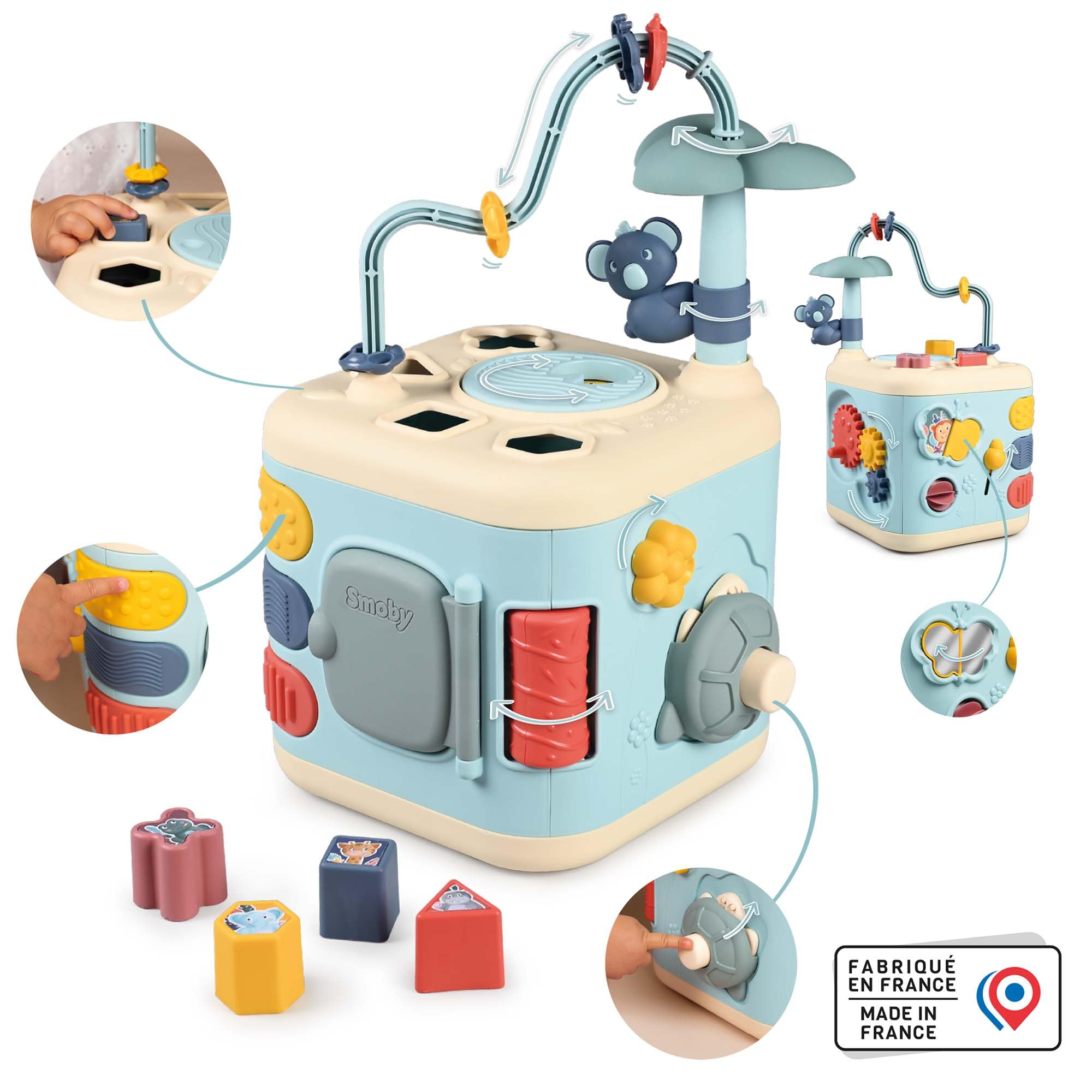 Smoby Little Explor Cube - Jouet d'Eveil - 13 Activités - A Partir de 12 Mois - Fabrication Française