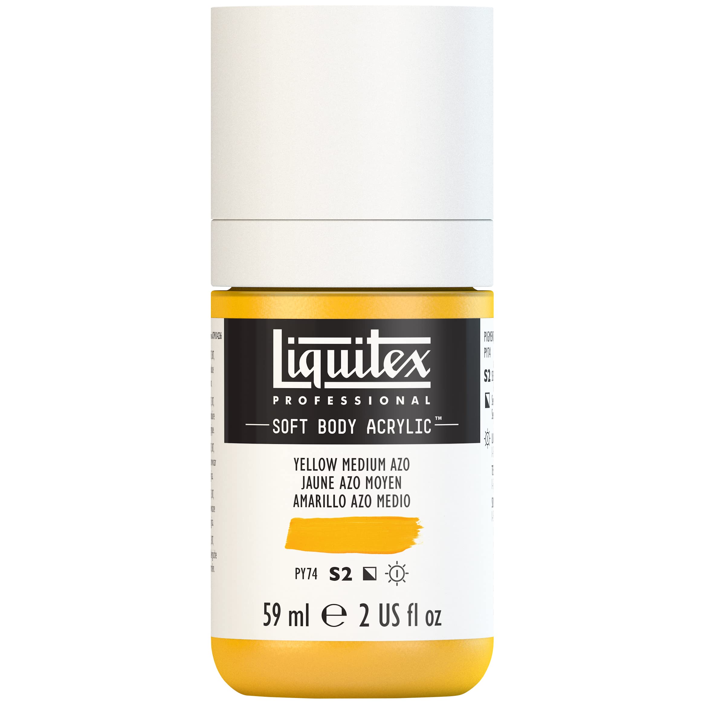 Liquitex 1959412 Professional Acrylic Paint Soft Body - Artist Paint in Creamy Opaque Consistency, High Pigmentation, Lightfast and Ageing Resistant, 59 ml Bottle - Medium Yellow AZO โ image 1