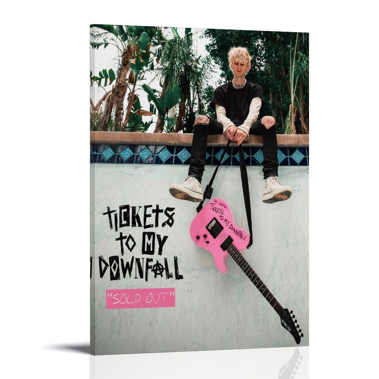 WHBAQ Machine Gun Kelly Poster Album Poster Canva Colourfast Wall Art Decorative Painting for Living Room Bedroom Home Decor 12x18inch(30x45cm) Frame-style