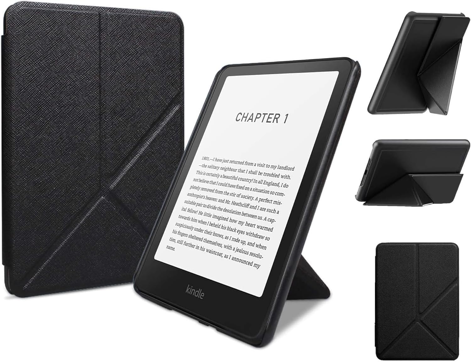 Henofen Foldable Stand Case for 7-Inch Kindle Paperwhite 12th Gen 2024 and Kindle Colorsoft Signature Edition with Auto Wake/Sleep and Multi-View Features black