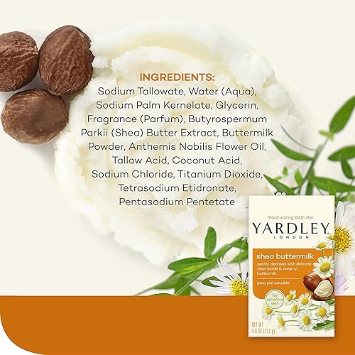 Miniatura 3 de Yardley Barra de baño de suero de karité, 4 onzas, paquete de 3