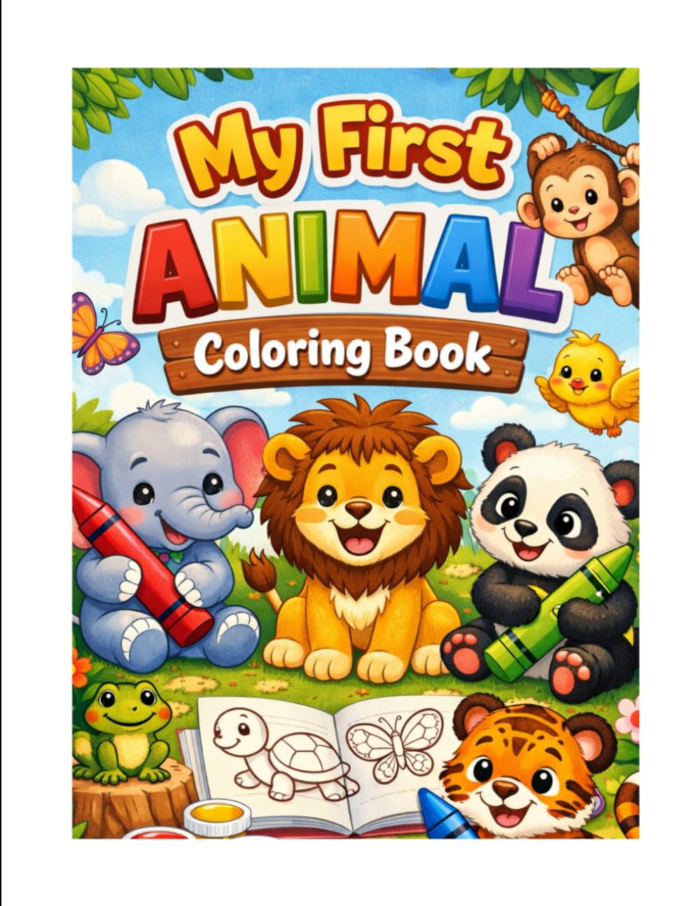My First Animal Coloring Book: Fun and Easy Animal-Themed Coloring Pages for Kids Ages 3–6 to Spark Creativity and Early Learning