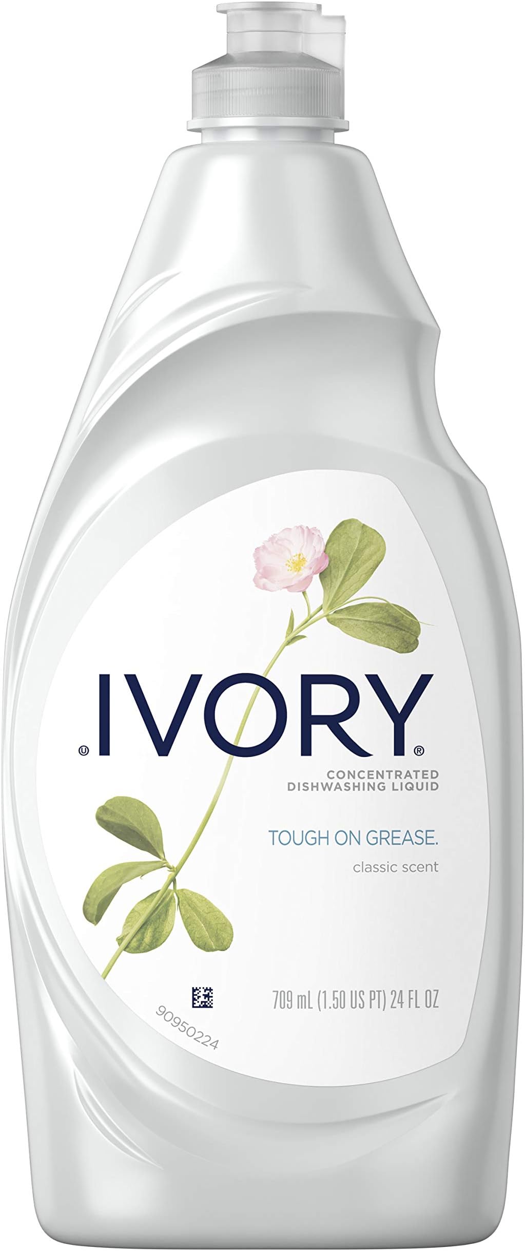 Ivory Dish Soap Classic Scent, Tough on Grease, Made Without Dyes, 24 fl oz (Pack of 2)