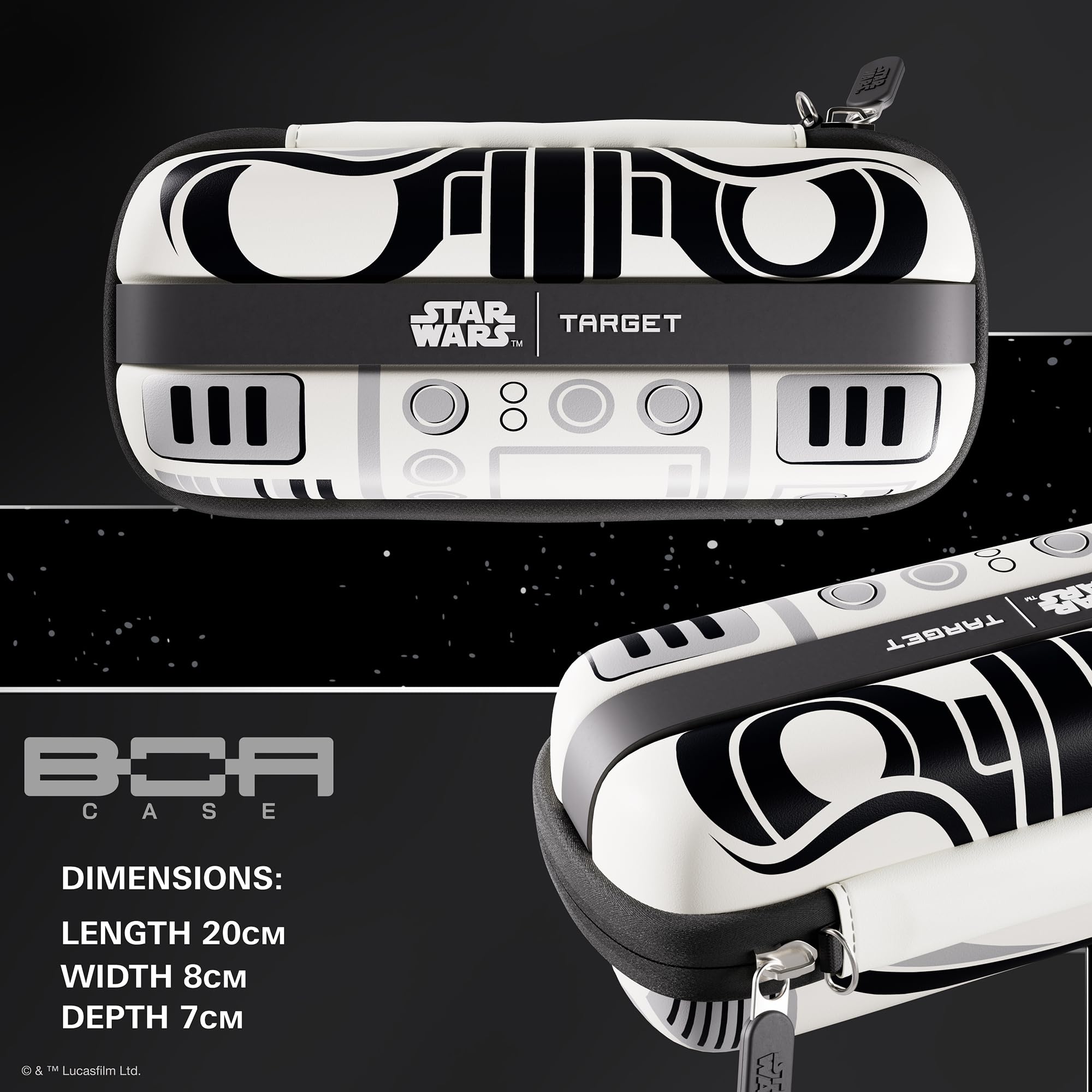 Target Darts Star Wars Stormtrooper Boa Cartera | Storm Trooper Estuche para Dardos Diseño Imperial, Compartimento para Puntas Swiss Point, Carcasa Rígida y Organizador Accesorios