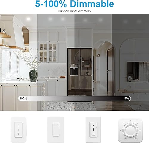 Miniatura 4 de Paquete de 6 lámparas de techo LED ultrafinas de 6 pulgadas y 12 W, con caja de conexiones de metal, 2700 K3000 K3500 K4000 K5000 K seleccionables,