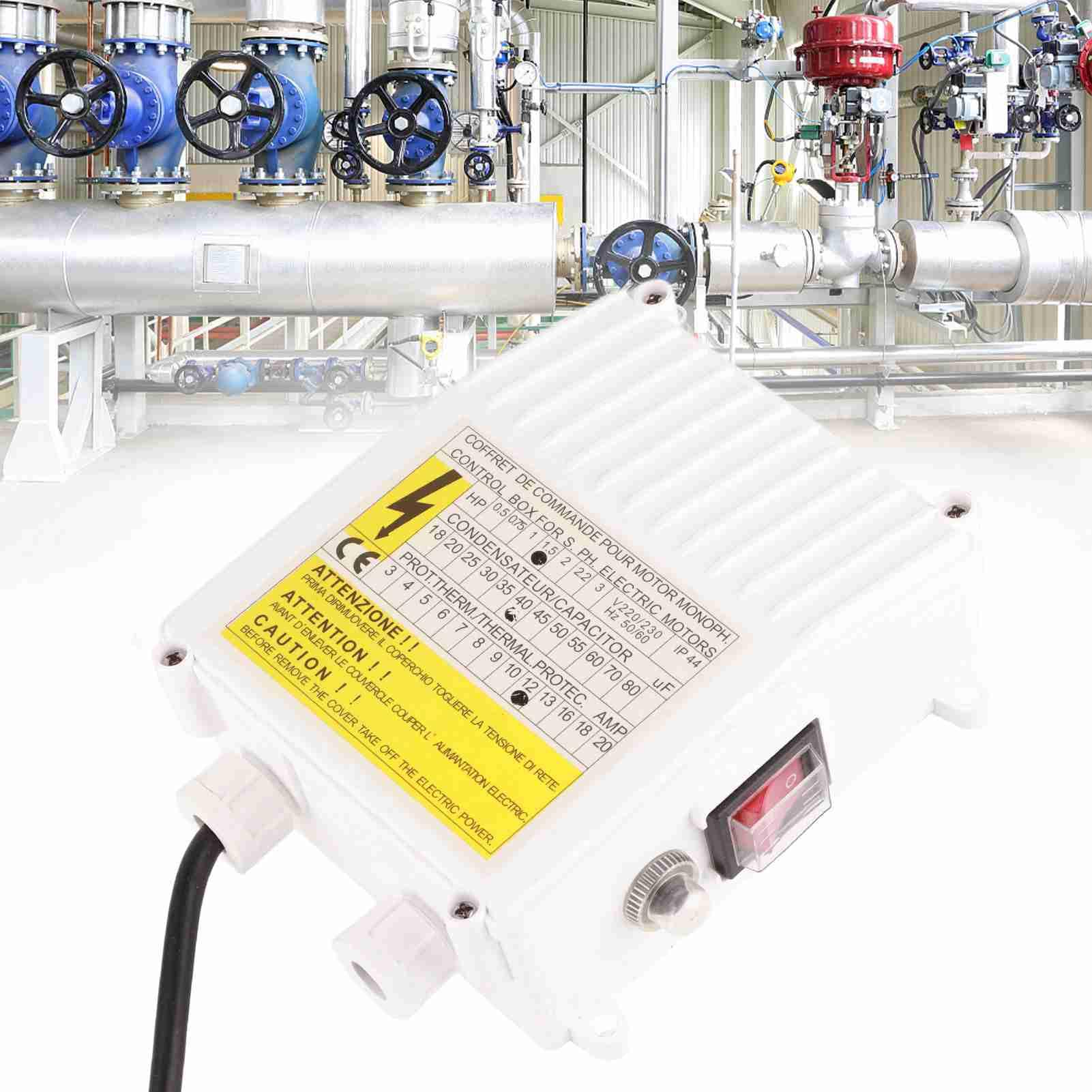 Scatola di Controllo per Pompe Domestiche Controller per Pompa Sommergibile per Pozzi Profondi Integrato Nell'interruttore di Protezione Termica (1100 W Spina UE 220V)