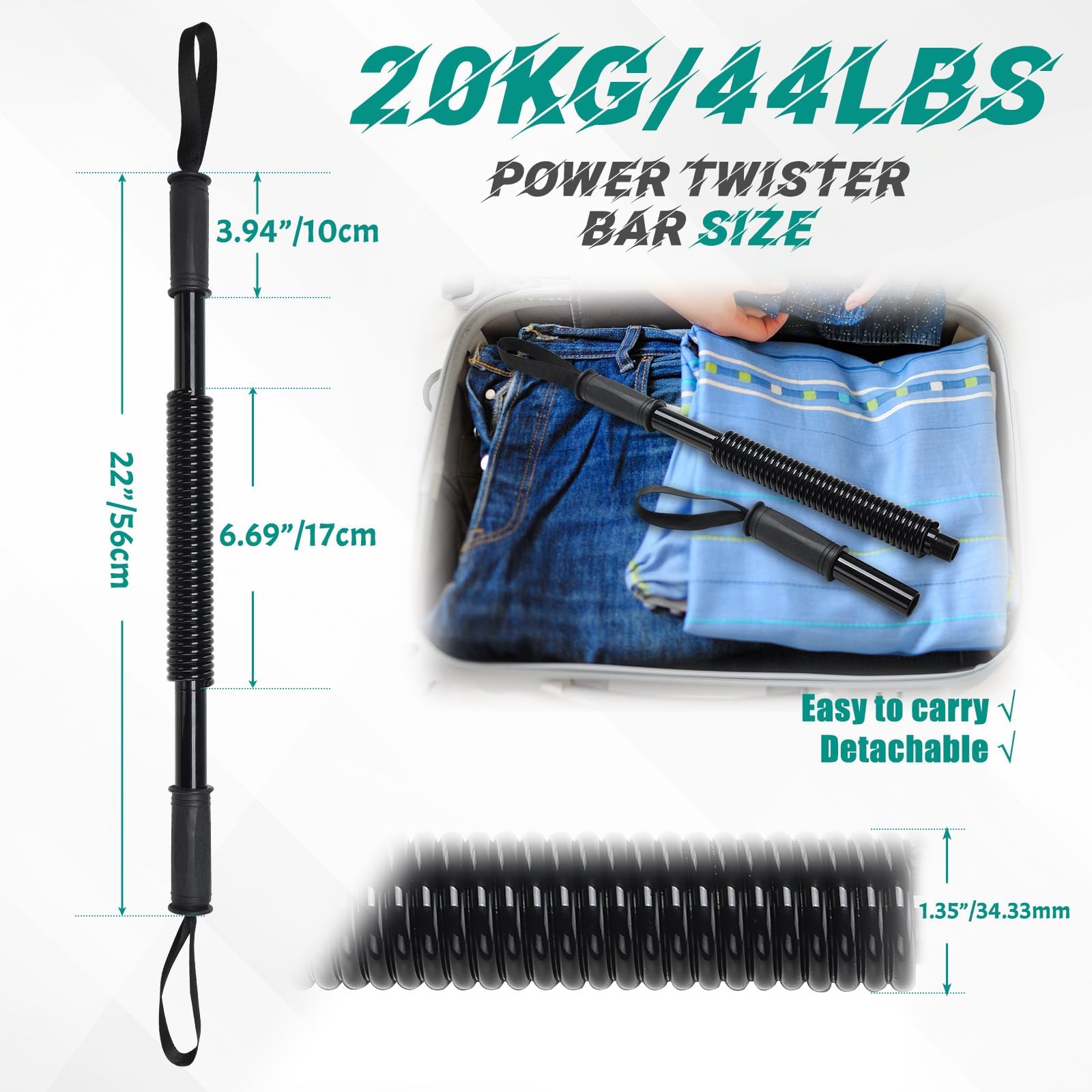 Armtrainer Biegehantel für Krafttraining Fitness 20KG/ 30KG/ 50KG/ 60KG, Brusttrainer Männer Krafttraining Zuhause