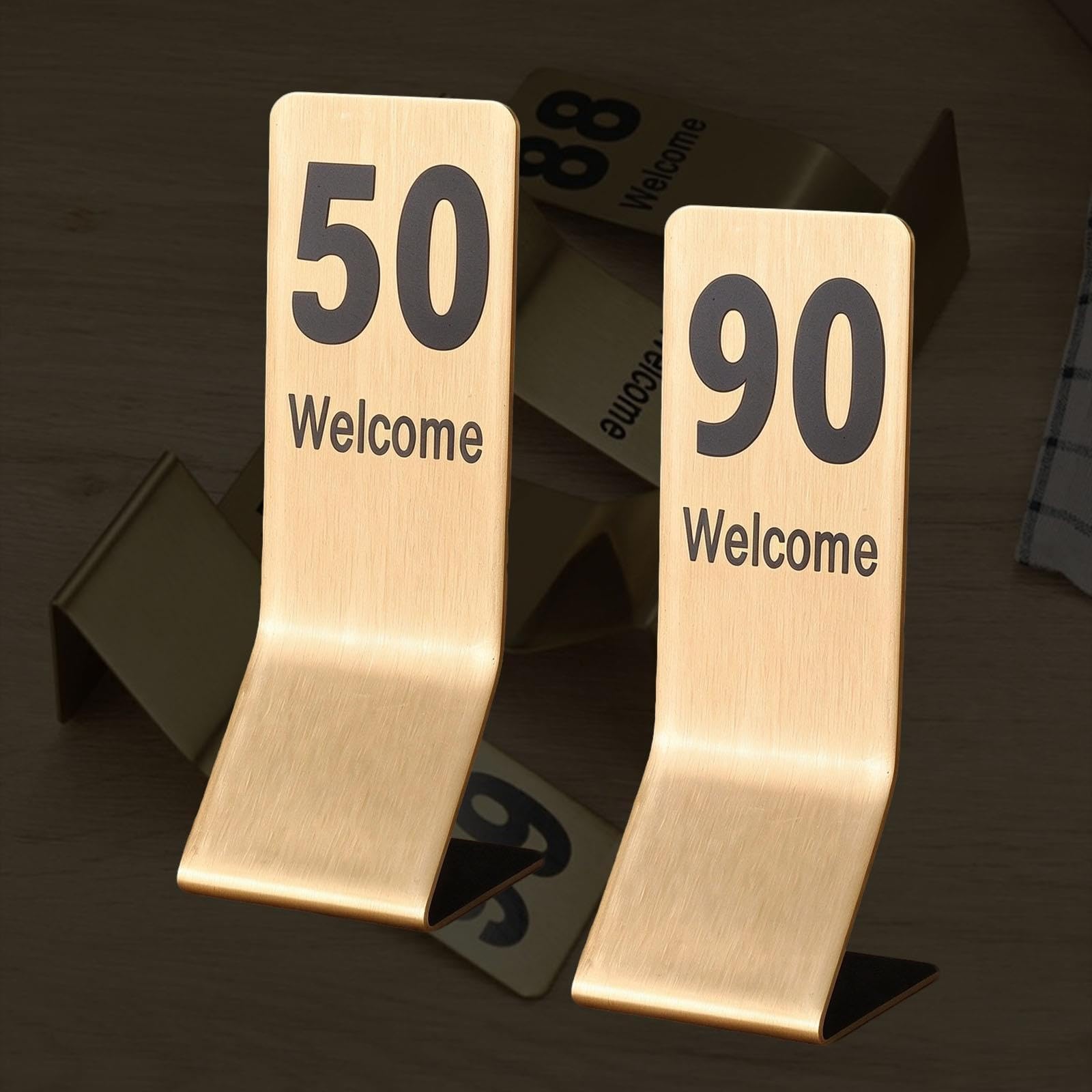 Segnaletica Da Tavolo Ad Alta Visibilità 1-50 1-80 1-100, Segnaletica Da Tavolo Numerata Fronte-retro Per Matrimoni/ristoranti(B-01-65,W 5 CM H 14.5 CM)