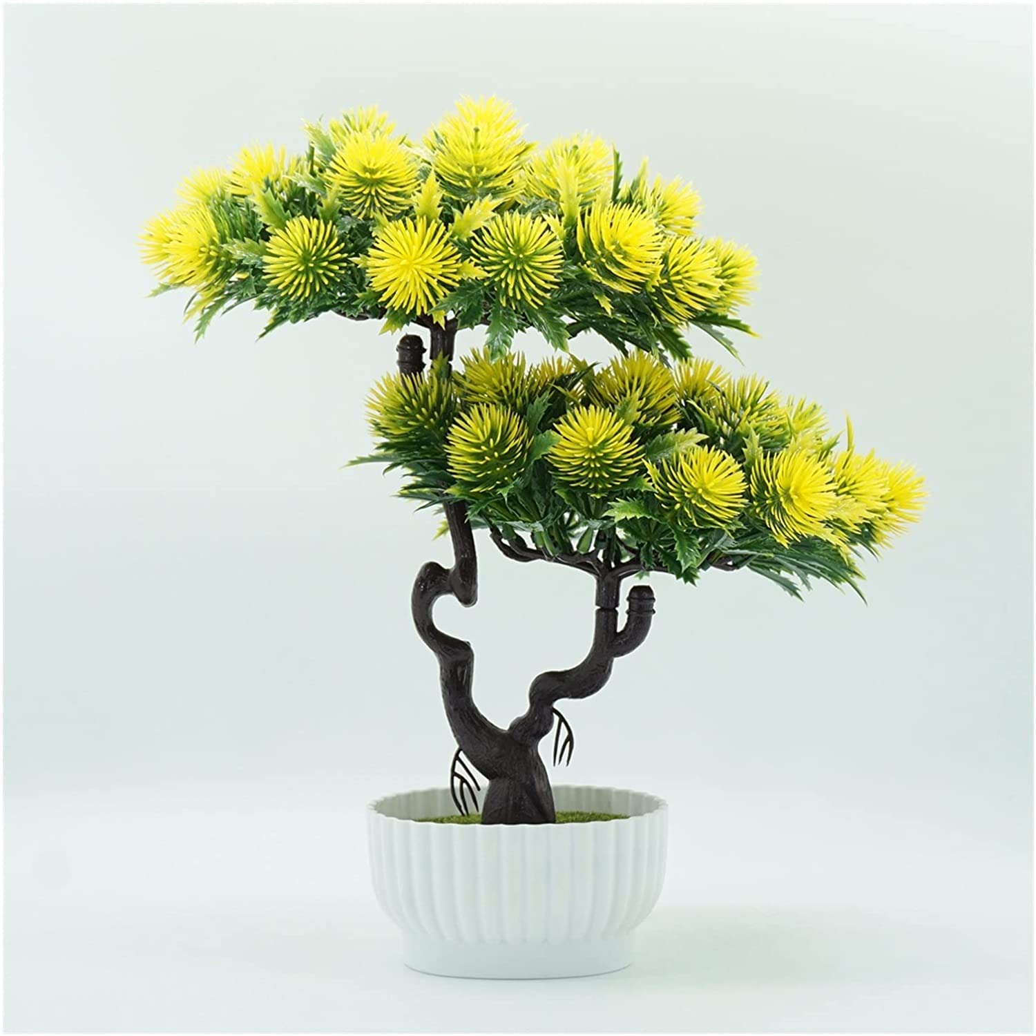 IUokLU Artificial Potted Creative Simulation Bonsai Pot Artificial Potted Plant Ornament Indoor Outdoor Home Decor -Green Artificial Plants Home Decor Gift Fake Potted Plants Flowers (E)