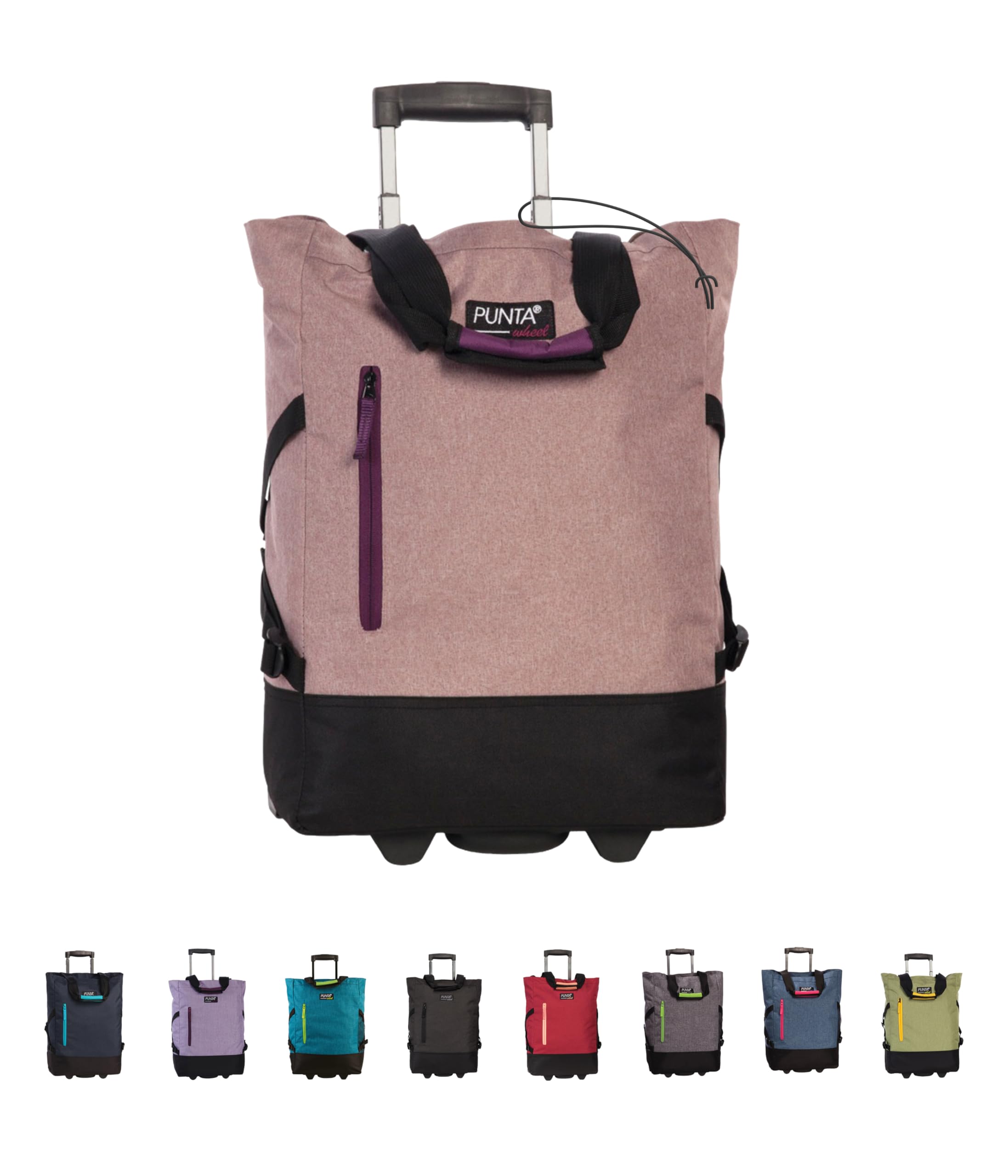 Punta® Einkaufstrolley 33L Altrosa/Azalee | Einkaufstrolley modern mit Skater-Rollen – leise & leichtgängig | modernes Design | ideal für Einkäufe, Reisen & Sport | Wheel Shopping Roller für unterwegs