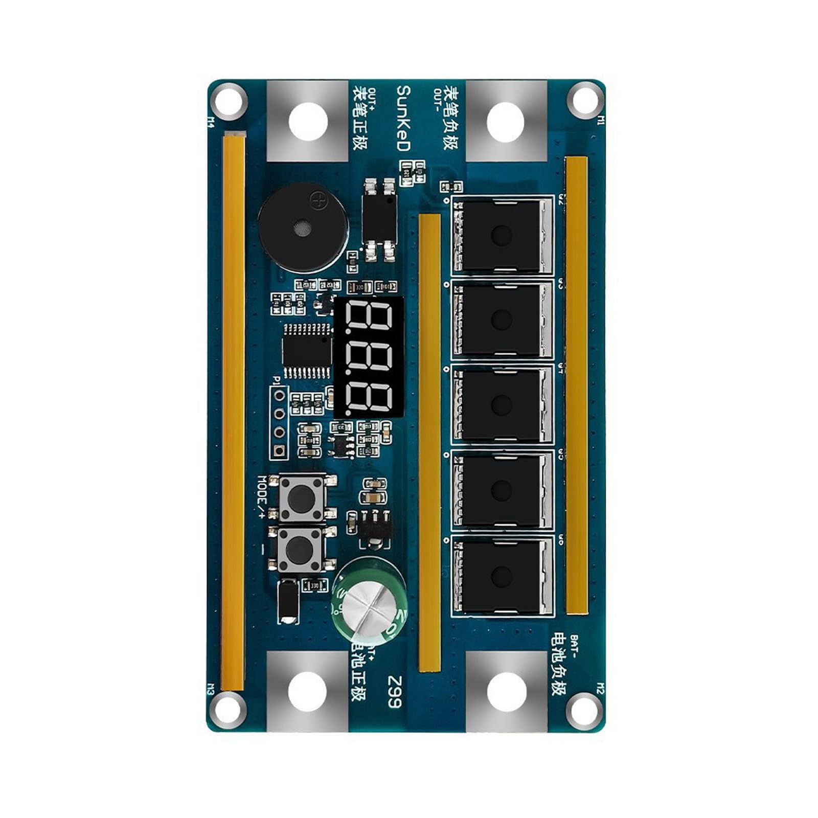 Msioytog 99 Gears 12V Spots Welder 1500A Current Adjustable Digital Display Control Board For 18650 Battery Assembly Aluminum Spots Welder Needle Set