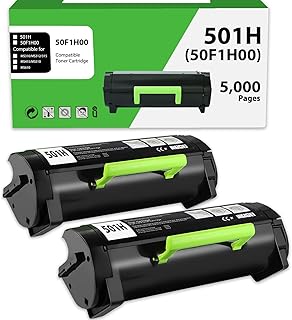 WEYNUONY 50F1H00 501H Toner Cartridge Compatible Replacement for Lexmark 501H 50F1000 for MS310dn MS312 MS410dn MS510dn MS610dn MS312dn MS315dn MS415dn(5,000 Pages 2 Pack Black)
